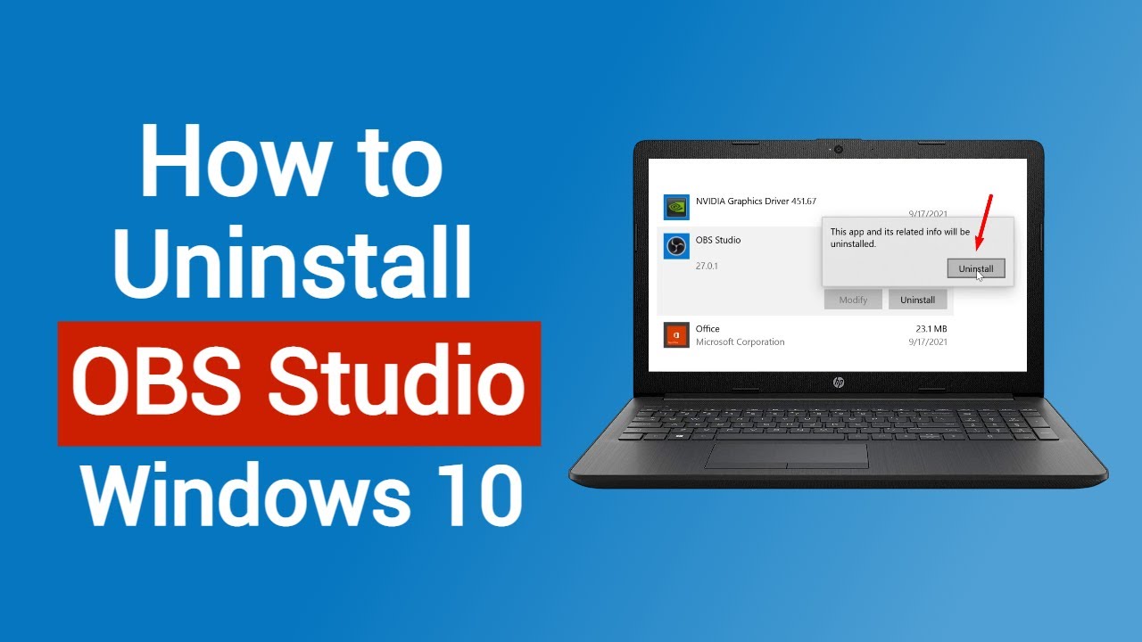 How to Uninstall OBS Studio on Windows 10